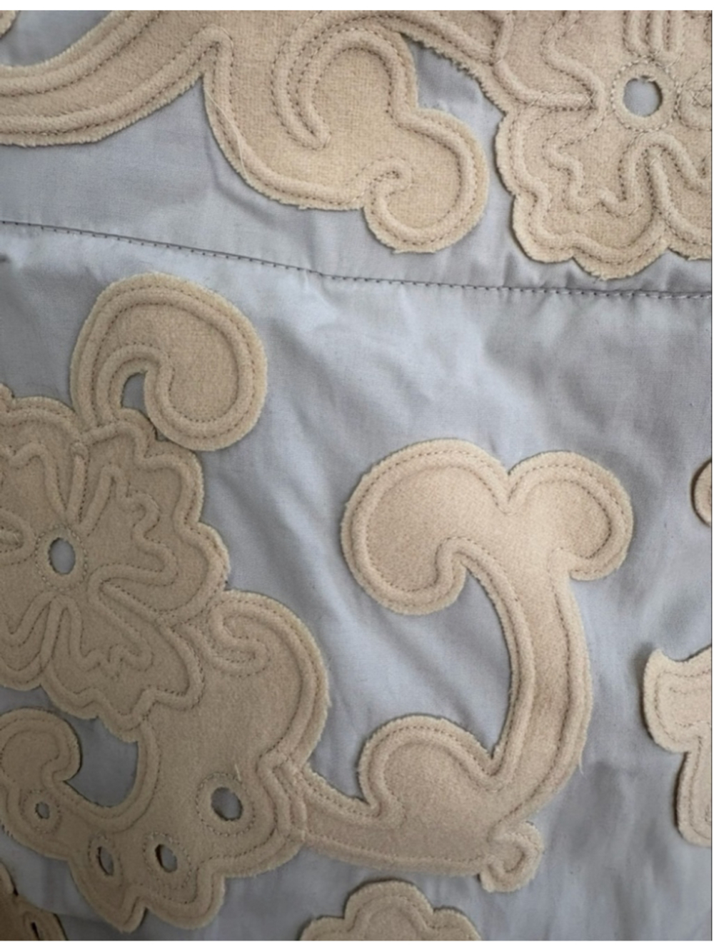 Chloé Light Blue & Beige Embroidered A-Line Skirt - Picture 2 of 3